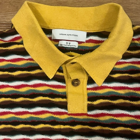 Urban Outfitters Other - Urban Outfitters Striped Knit Polo - Yellow Multi